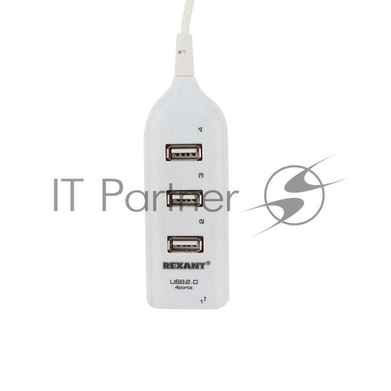 Разветвитель USB 2.0 на 4 порта белый REXANT