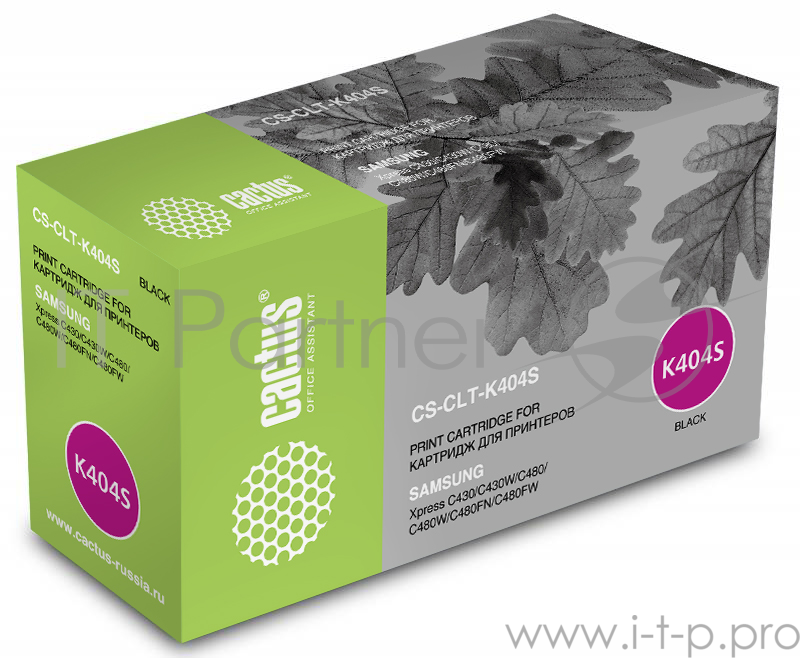 Тонер Картридж Cactus CS-CLT-K404S черный для Samsung SL-C430/C430W/C480/C480W/C480FW (1500стр.)