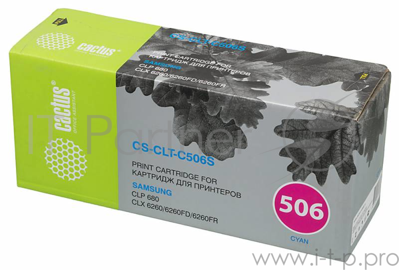 Тонер Картридж Cactus CS-CLT-C506S голубой для Samsung CLP 680 CLX6260/6260FD/6260FR (1500стр.)