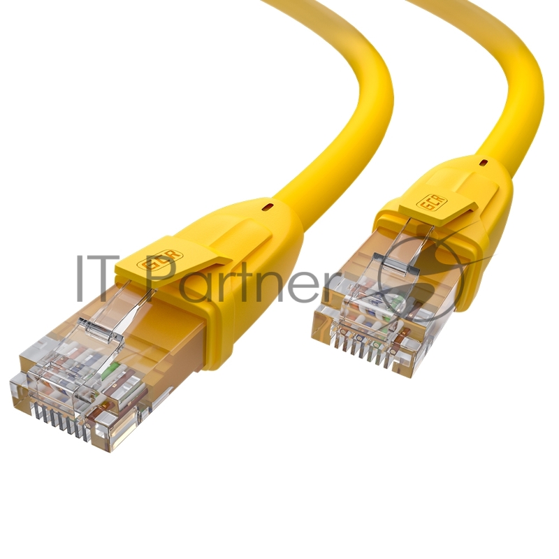 Патч-кордGCR прямой 15.0m UTP кат.6, желтый, 24 AWG, литой, ethernet high speed, RJ45, T568B, GCR-52378