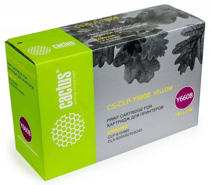 Тонер Картридж Cactus CS-CLP-Y660B желтый для Samsung CLP 610/660/CLX 6200/6210/6240 (5000стр.)