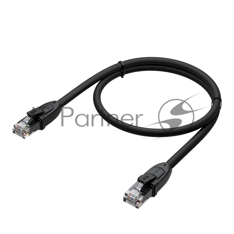 Патч-корд GCR PROF прямой 1.0m, UTP медь кат.6, че, 24 AWG, ethernet high speed 10 Гбит/с, RJ45, T568B, GCR-52580