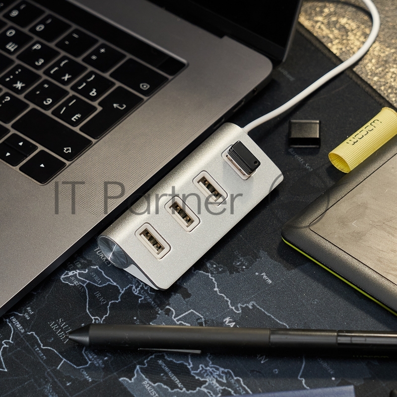 Разветвитель REXANT 4 USB-port серебристый