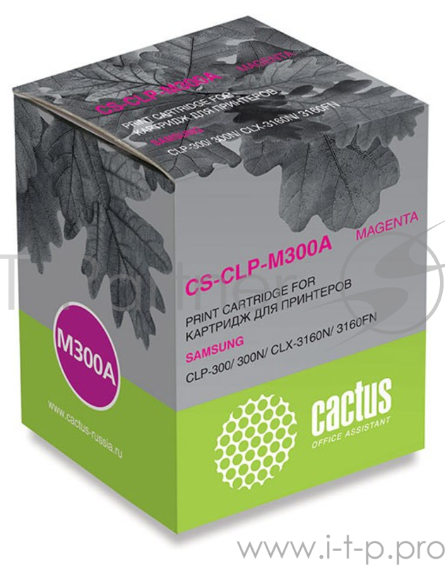 Тонер Картридж Cactus CS-CLP-M300A пурпурный для Samsung CLP-300/300N/CLX-3160N/3160FN (1000стр.)