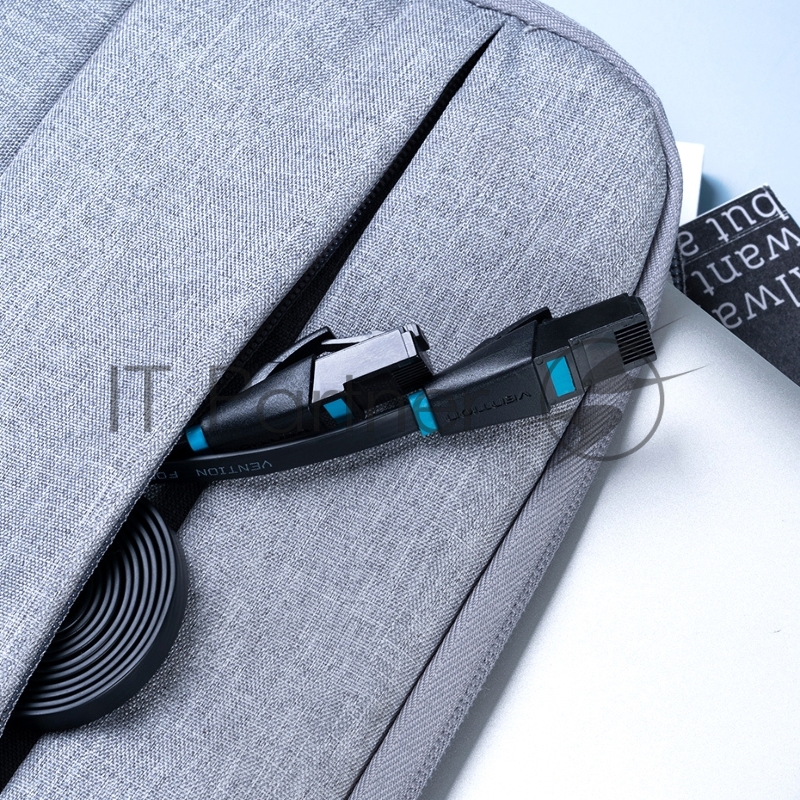 Патч-корд Vention прямой UTP cat.6, RJ45 - 2м. плоский Черный