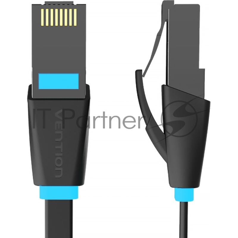 Патч-корд Vention прямой UTP cat.6, RJ45 - 2м. плоский Черный