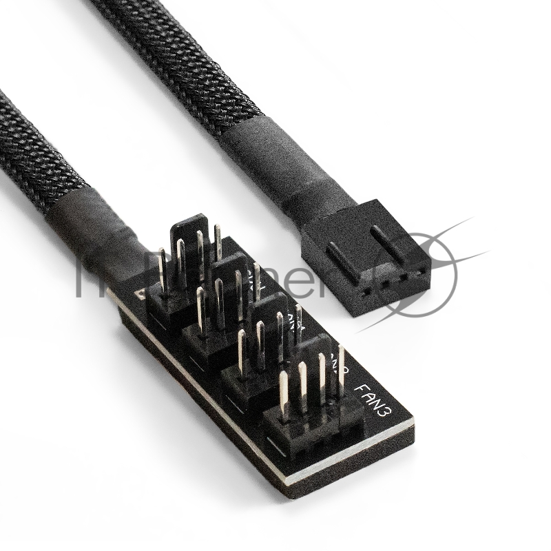 Разветвитель питания с 4pin материнской платы на 1 CPU кулер и 3 корпусных вентилятора ExeGate EX-CC-4p4xF-0.3 (4pin F/4x4pinM, 0,3м)