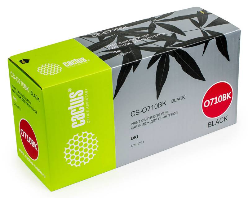 Тонер Картридж Cactus CS-O710BK черный для Oki C710/711 (11000стр.)