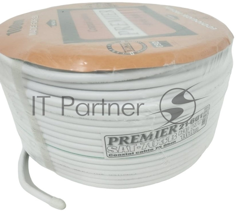 Кабель Premier SAT-703B BC WT 100м. белый (21-601 100)