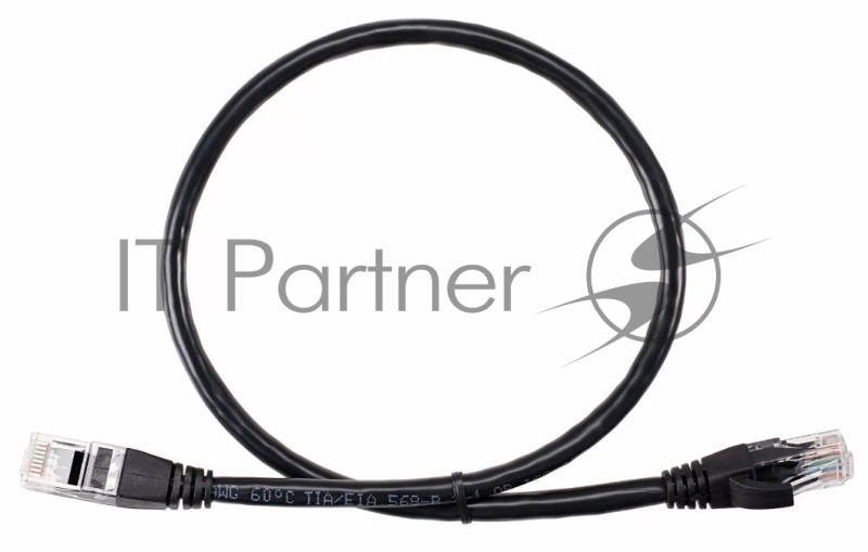 Патч-корд литой AOpen ANP612B-BK-0.5M (7/0.20) UTP кат.6 черный 0,5m