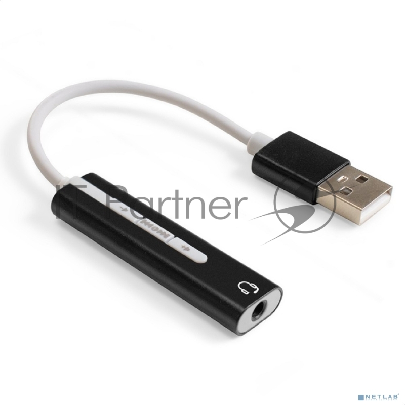 Кабель-адаптер для подключения телефонной гарнитуры к порту USB ExeGate <EX-AU-04B> (внешняя звуковая карта USB, 1x Jack3.5 F (4-контакта), кнопки: volume +, volume -, play/pause/next/previous, Windows/Linux/MAC OS)