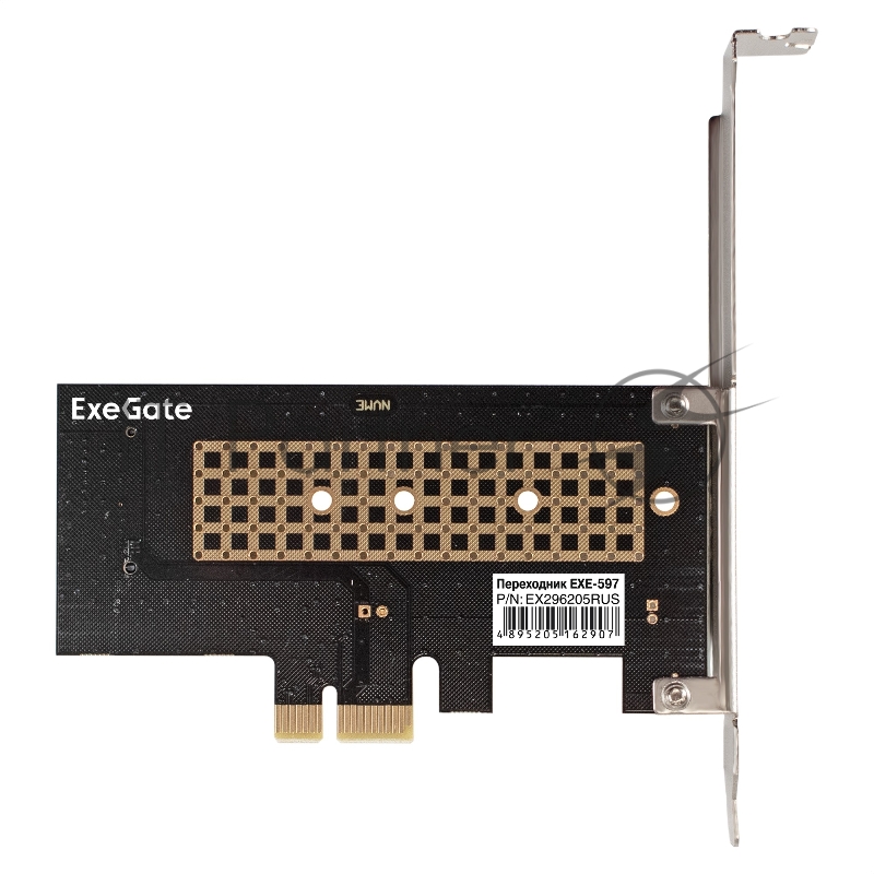 Переходник ExeGate EXE-597 (M.2 M key -> PCI-E x1 v2.0, для установки SSD M.2 M key в слот PCI-E)