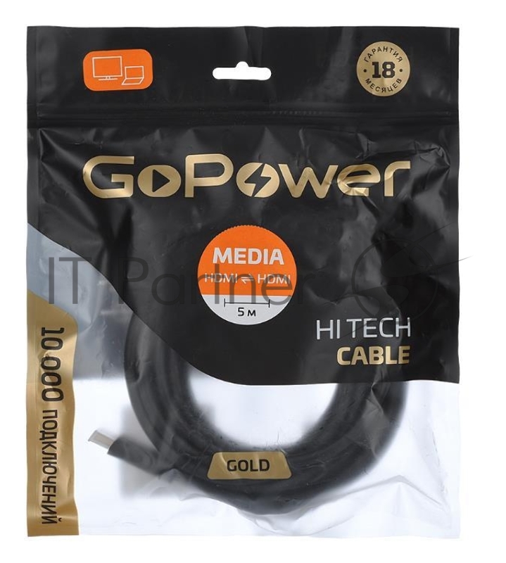 Кабель GOPOWER HDMI (M)-HDMI (M) 5.0M 00-00027310 BLACK