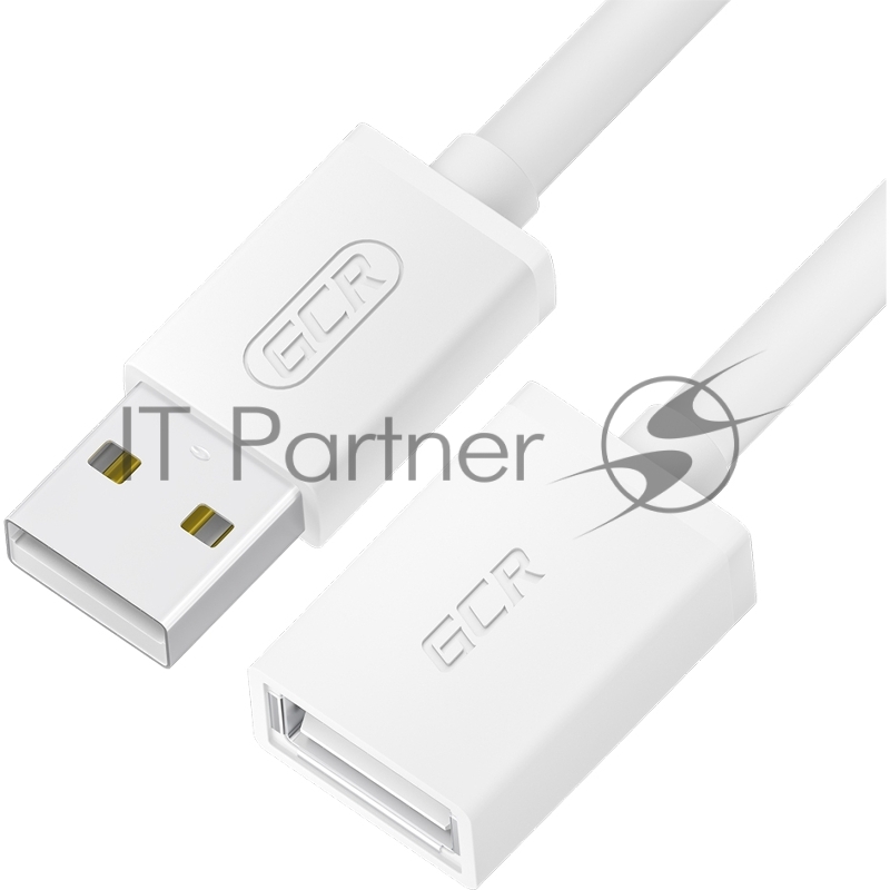 GCR Удлинитель 0.3m USB 2.0 AM/AF, белый, GCR-55059