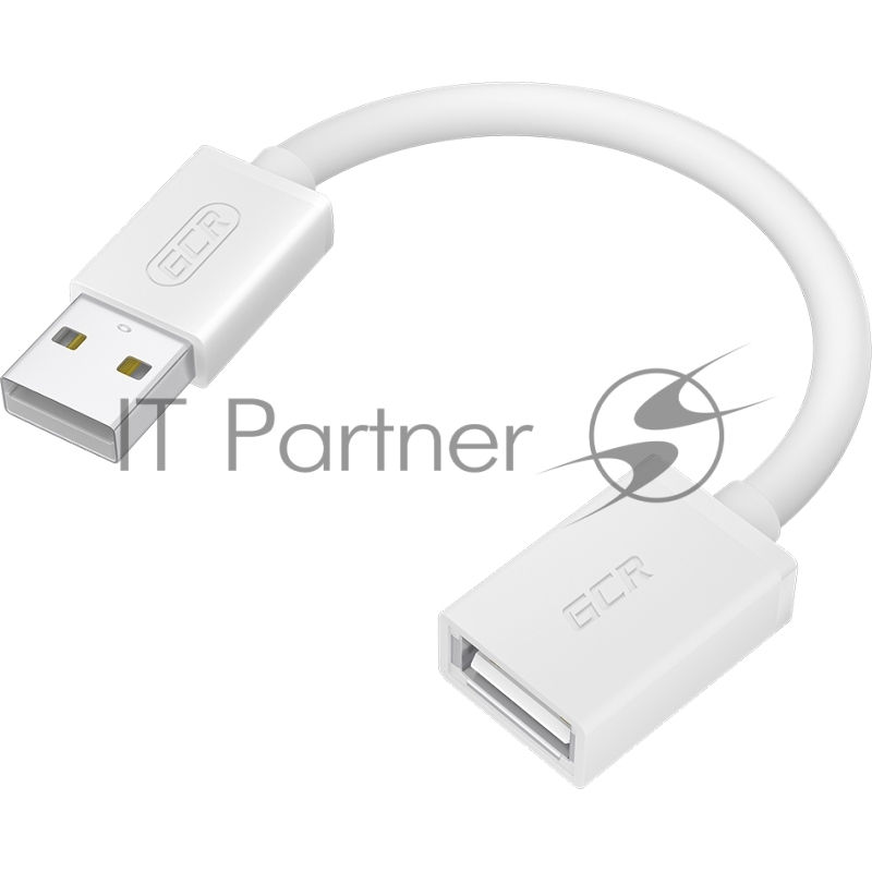 GCR Удлинитель 0.3m USB 2.0 AM/AF, белый, GCR-55059