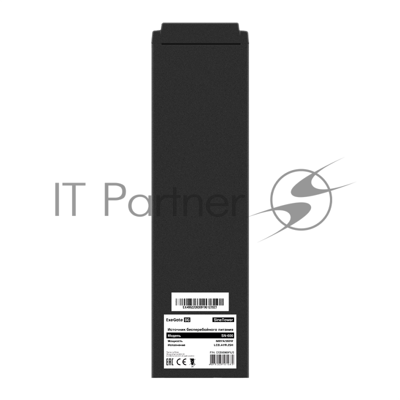 ИБП (инвертор, синус, для котла) ExeGate SineTower SN-600.LCD.AVR.2SH <600VA/360W, чистая синусоида, LCD дисплей, AVR, 2*Schuko, линейно-интерактивный, Black>