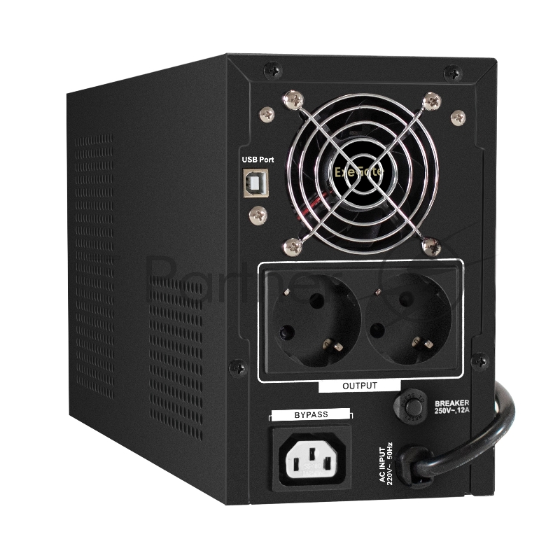 ИБП (инвертор, синус, для котла) ExeGate SineTower SN-1500.LCD.AVR.2SH.1C13.USB <1500VA/1200W, чистая синусоида, LCD дисплей, AVR, 2*Schuko+1*C13, USB, линейно-интерактивный, Black>