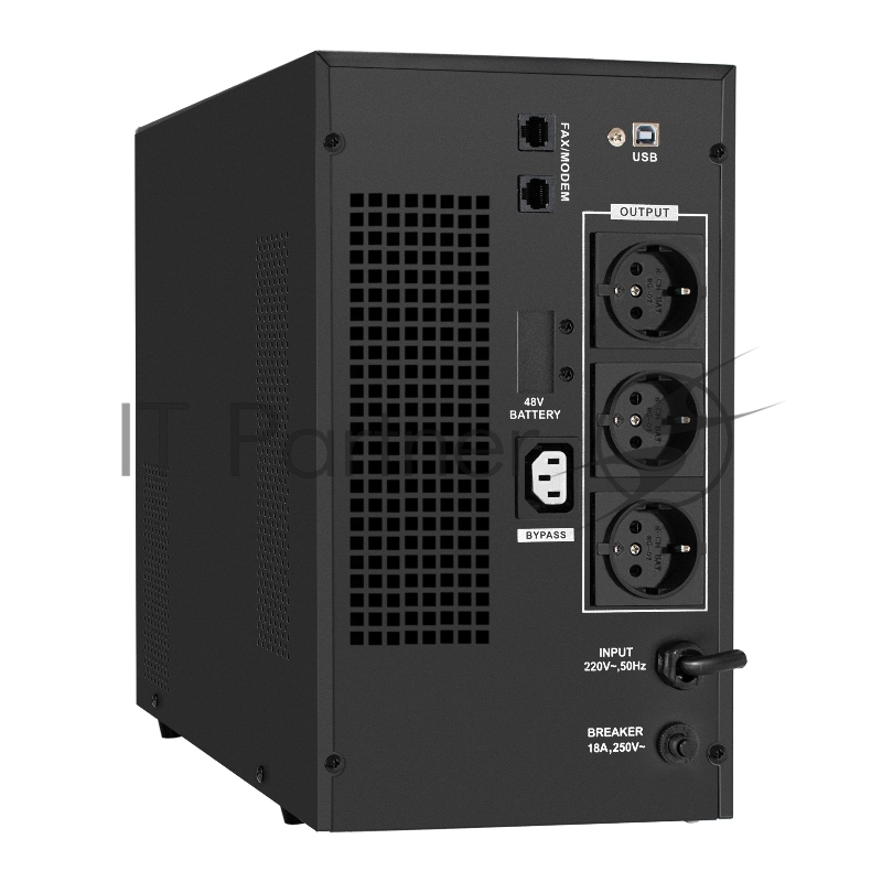 ИБП (инвертор, синус, для котла) ExeGate SineTower SN-3000.LCD.AVR.3SH.1C13.RJ.USB <3000VA/2400W, чистая синусоида, LCD дисплей, AVR, 3*Schuko+1*C13, RJ45/11, USB, линейно-интерактивный, Black>