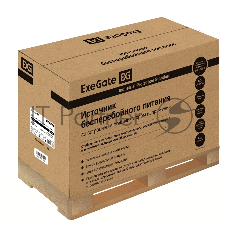 ИБП (инвертор, синус, для котла) ExeGate SineTower SN-5000.LCD.AVR.2SH.1C13.T.RJ. <5000VA/4000W, чистая синусоида, LCD дисплей, AVR, 2*Schuko+1*C13+1*ternimal, RJ45/11, USB, линейно-интерактивный, Black>