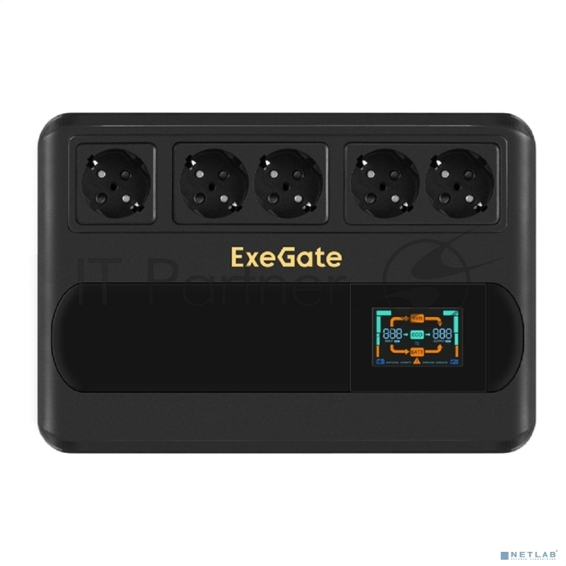 ИБП ExeGate NEO Smart BU-1000.LCD.AVR.5SH <1000VA/500W, цветной LCD-дисплей, AVR, 5*Schuko, Black>