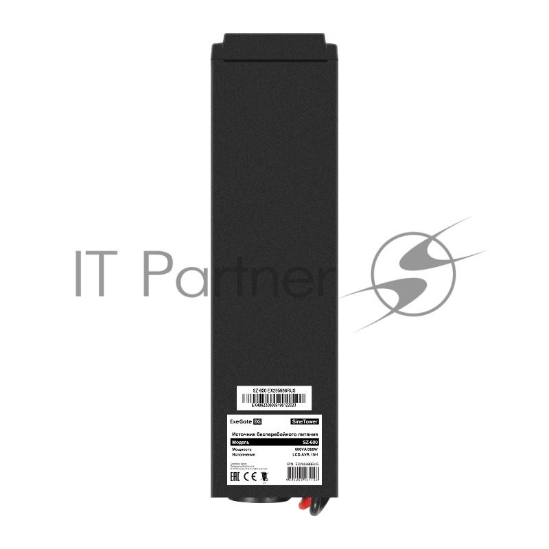 Комплект ИБП EX295986RUS + батарея 100Aч EX282985RUS 1шт (инвертор, синус, для котла) ExeGate SineTower SZ-600.LCD.AVR.1SH <600VA/360W, чистый синусоида, LCD дисплей, AVR, 1*Schuko, линейно-интерактивный, Black> + батарея ExeGate DT 12100 (12В, 100Ач