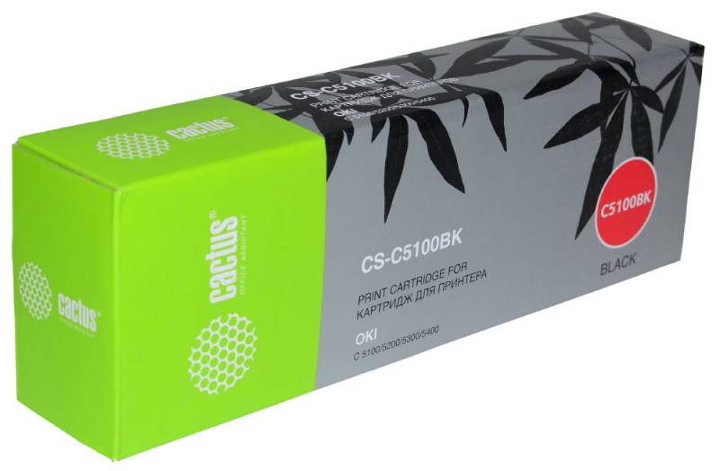 Тонер Картридж Cactus CS-C5100BK 42127408 черный для Oki C 5100/5200/5300/5400 (5000стр.)