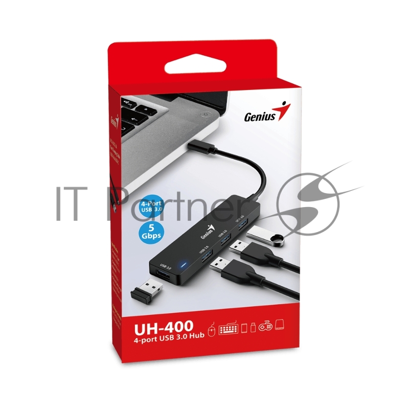 Концентратор Genius HUB UH-400, Black