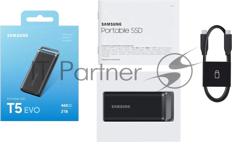Внешний накопитель SSD Samsung T5 EVO External 2Tb (1024GB) BLACK USB 3.2 (MU-PH2T0S/WW) 1year
