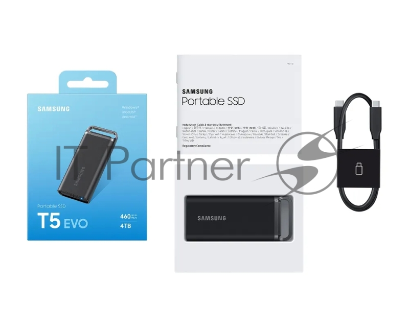 Внешний накопитель SSD Samsung T5 EVO External 4Tb (1024GB) BLACK USB 3.2 (MU-PH4T0S/WW) 1year