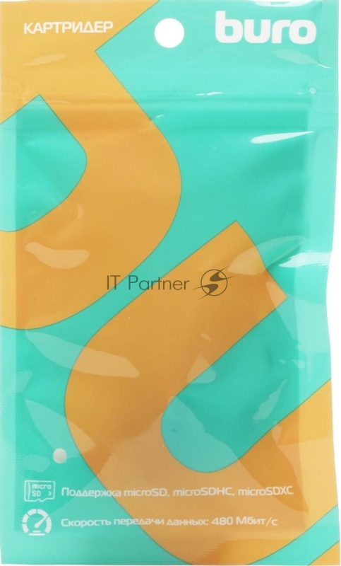 Устройство чтения карт памяти USB2.0 Buro BU-CR-201 черный