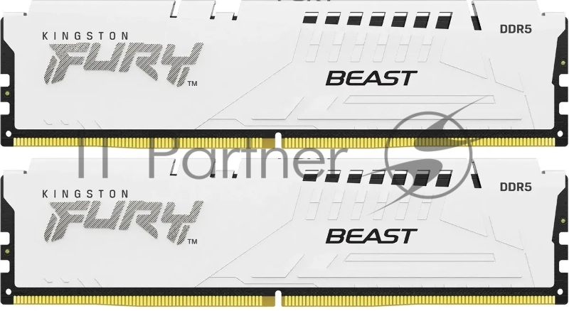 Оперативная память Kingston DRAM 64GB 5600MT/s DDR5 CL40 DIMM (Kit of 2) FURY Beast White XMP EAN: 740617333923