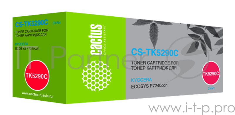 Тонер Картридж Cactus CS-TK5290C голубой (13000стр.) для Kyocera ECOSYS P7240cdn