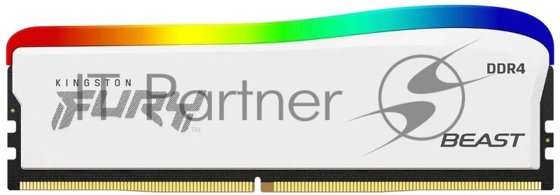 Оперативная память Kingston 16GB 3600MT/s DDR4 CL18 DIMM FURY Beast White RGB SE, EAN: 740617330342