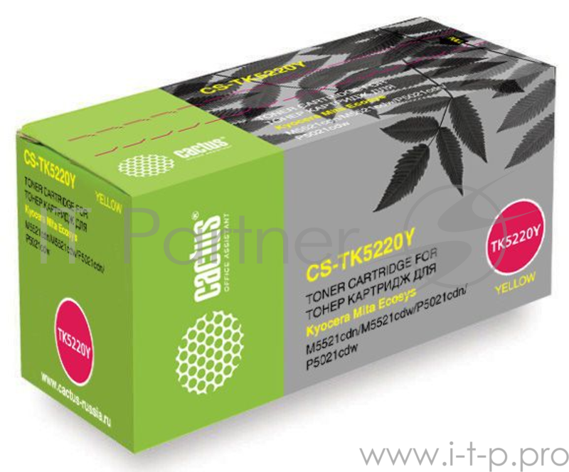 Тонер Картридж Cactus CS-TK5220Y желтый (1200стр.) для Kyocera Ecosys M5521cdn/M5521cdw/P5021cdn/P50