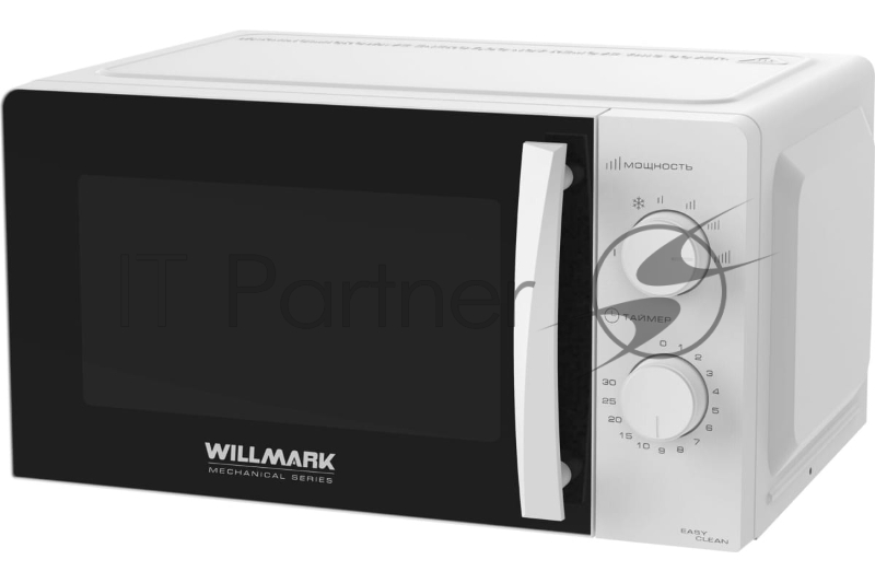 Микроволновая печь WILLMARK WMO-201MW (20л, 700Вт, механич.ПУ, ручка д/л откр.дв.,6 ур.мощн., белая)