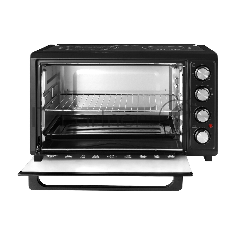 Мини-печь WILLMARK WCO-5082B (50л, 2 конфорки стеклокерамика, термостат, лампа,противень, черная)