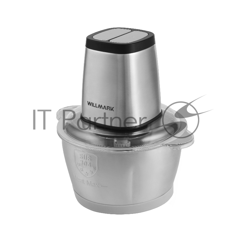Измельчитель WILLMARK WMC-7290SS (550Вт, чаша из нерж стали 2л, 2 скорости, нескользящее основание)