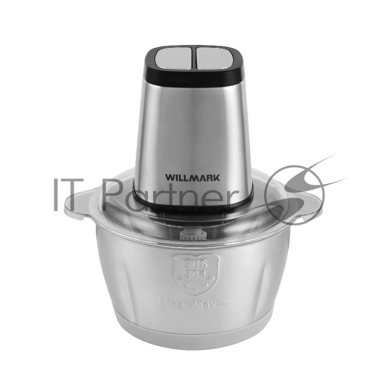 Измельчитель WILLMARK WMC-7290SS (550Вт, чаша из нерж стали 2л, 2 скорости, нескользящее основание)