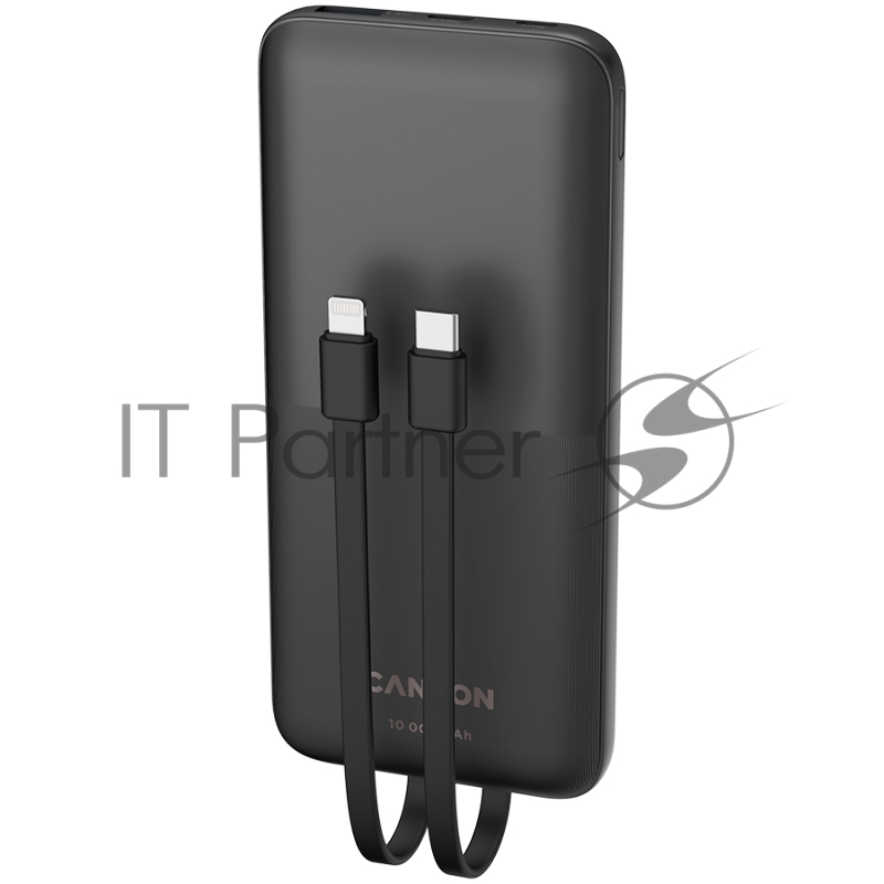 Мобильный аккумулятор CANYON PB-1010, Power bank 10000mAh Li-pol battery with 2pcs Build-in Cable, Input: TYPE-C: 5V3A/9V2A 18WMicro USB: 5V2A/9V2A 18W Output: TYPE-C: 5V3A/9V2.2A 20WUSB-A: 4.5V5A ,5V4.5A, 5V3A,9V2A ,12V1.5A 22.5WTYPE-C cab