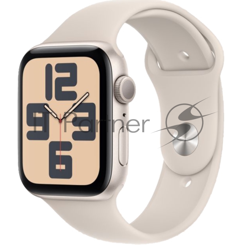 Смарт-часы Apple Watch SE 2023 A2723 44мм OLED корп.сияющая звезда Sport Band рем.сияющая звезда разм.брасл.:M/L (MRE53ZP/A)