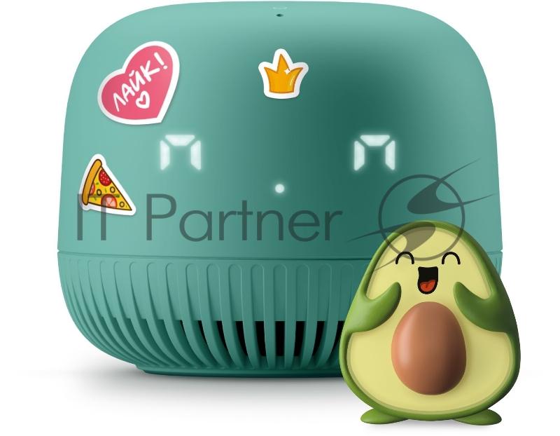 Умная колонка VK Капсула Нео с Марусей, 5Вт, с LED-часами, цвет: зеленый/green