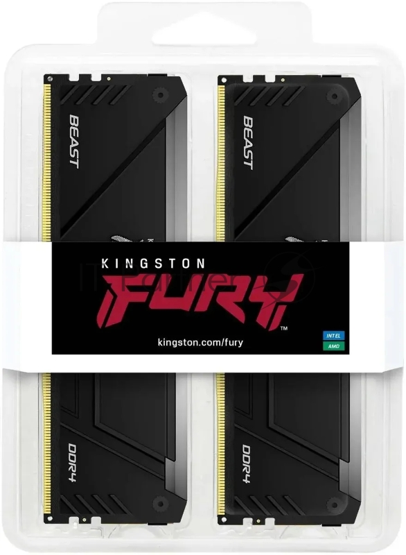 Оперативная память Kingston 64GB 3600MT/s DDR4 CL18 DIMM (Kit of 2) FURY Beast RGB