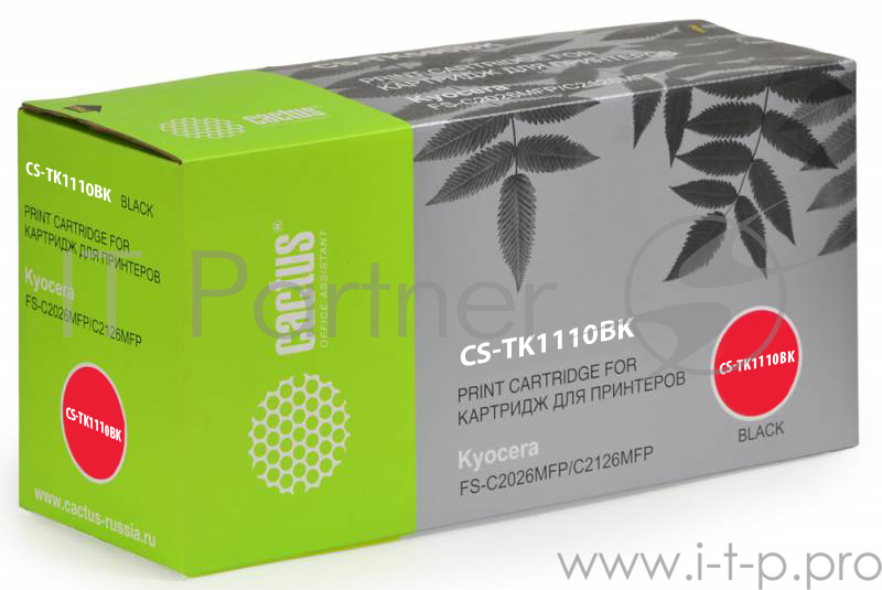 Тонер Картридж Cactus CS-TK1110BK черный для Kyocera FS 1020MFP/1040/1120MFP (2500стр.)