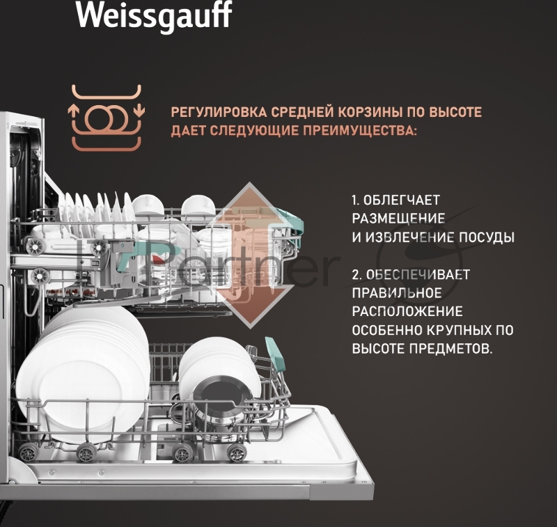 Встраиваемая посудомоечная машина Weissgauff BDW 4139 D Timer Floor