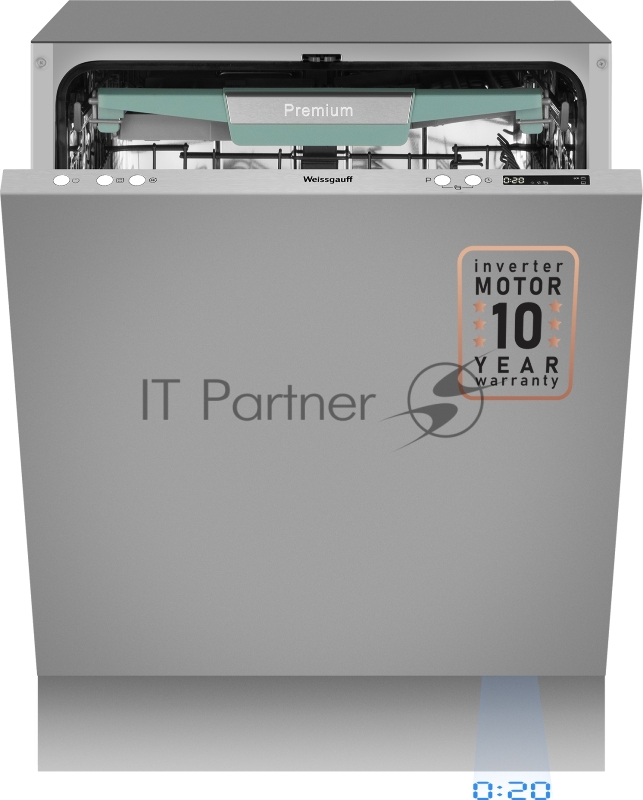 Встраиваемая посудомоечная машина Weissgauff BDW 6075 D Inverter AutoOpen Timer Floor