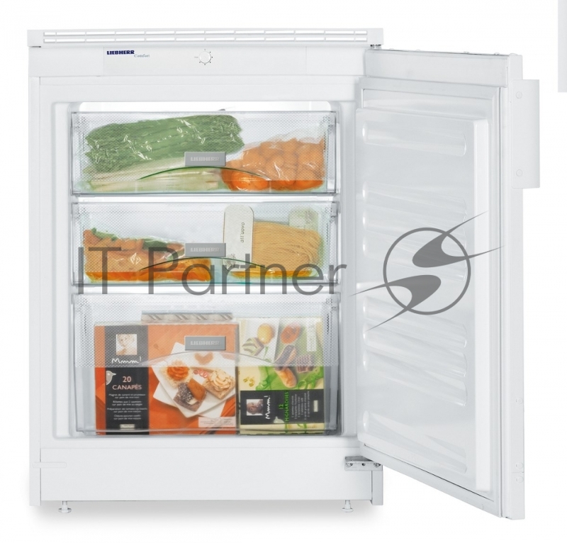 Встраиваемая морозильная камера Liebherr/ высота 82см с учетом верхней фронтальной вент. решетки, Comfort, SmartFrost, 3 контейнера, крепление декоративной панели 4мм к рамкам по периметру двери, монтаж под столешницу