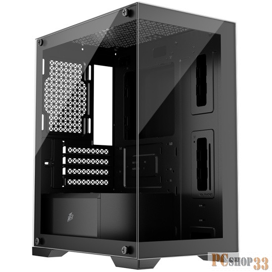 Корпус 1STPLAYER MIKU Mi2 Black / mATX / 3x120mm LED fans / Mi2-BK-3F1