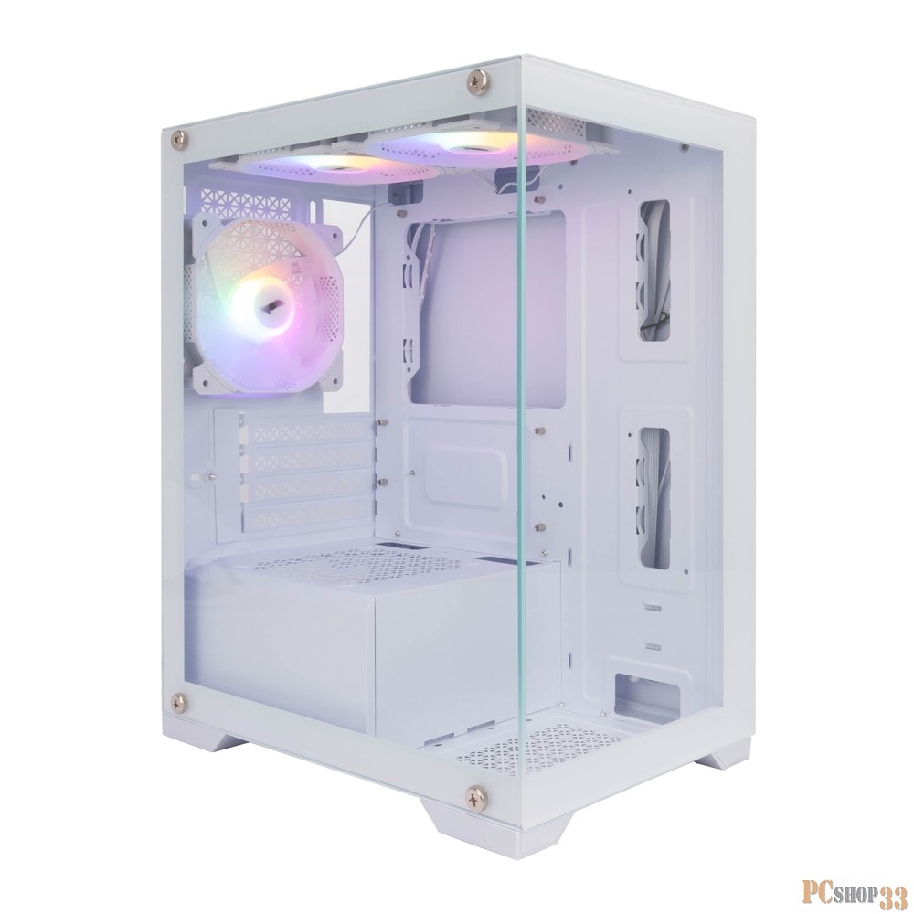 Корпус 1STPLAYER MIKU Mi2 White / mATX / 3x120mm LED fans / Mi2-WH-3F1-W