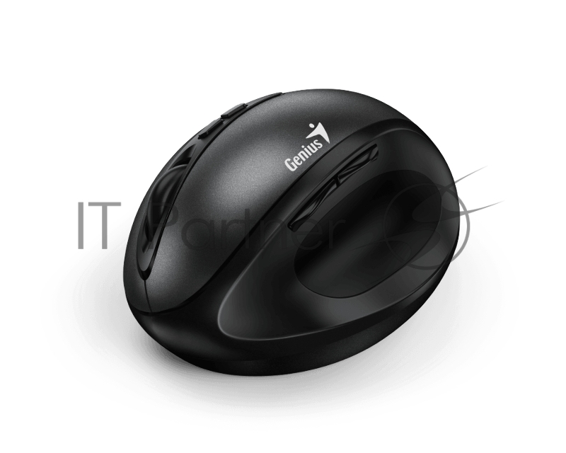 Мышь беспроводная Ergo 8300S черная (black), вертикальная эргономичная бесшумная мышь с подставкой для большого пальца