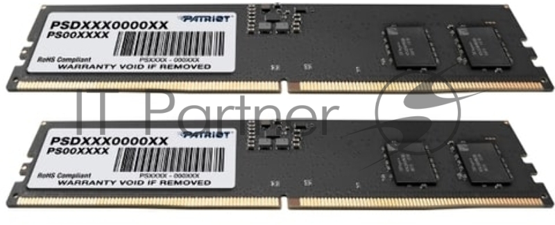 Модуль памяти PATRIOT Signature Line DDR5 Общий объём памяти 32Гб Module capacity 32Гб Количество 1 5200 МГц Множитель частоты шины 42 1.1 В PSD532G52002